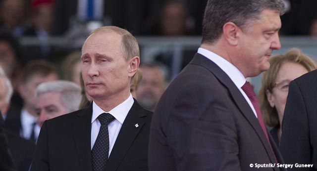 La larga y extraña discusión entre Poroshenko y Putin