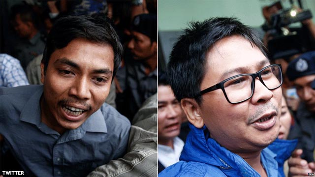 Birmania manda a prisión a dos periodistas
