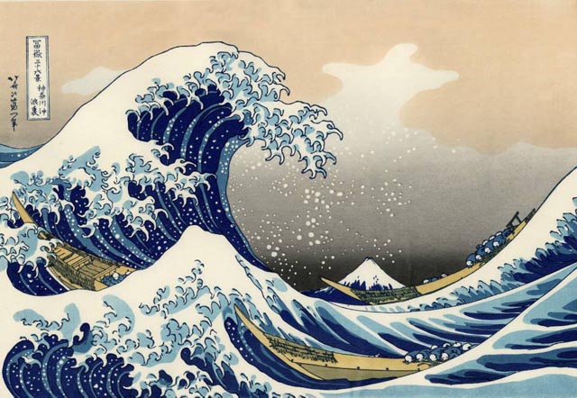 Gran ola de Kanagawa.