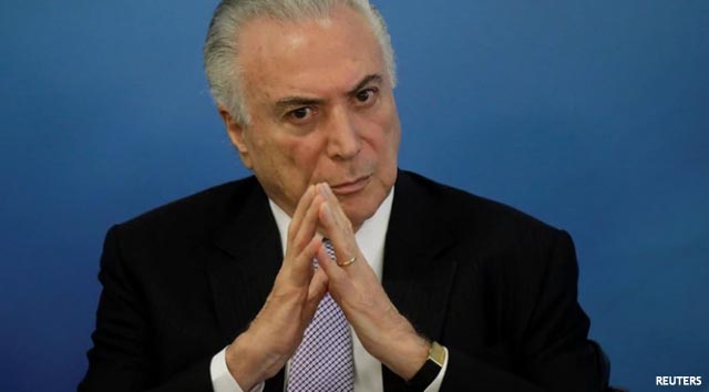 Temer, presidente de Brasil, imputado por corrupción