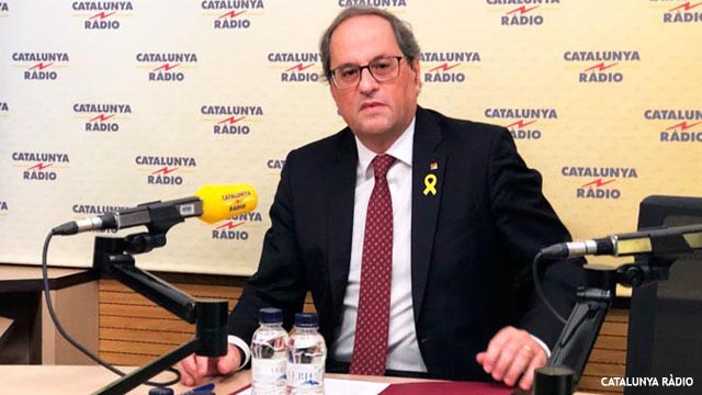 Torra dice que votará los Presupuestos si se acepta la autodeterminación de Cataluña