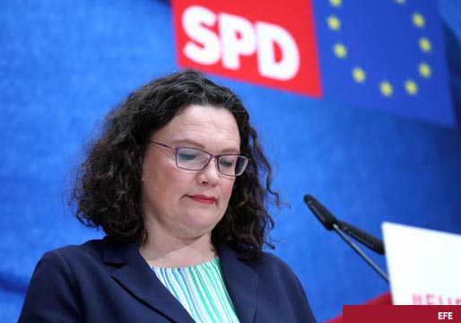 La dimisión de la líder socialdemócrata Andrea Nahles hace tambalear la estabildad política en Alemania