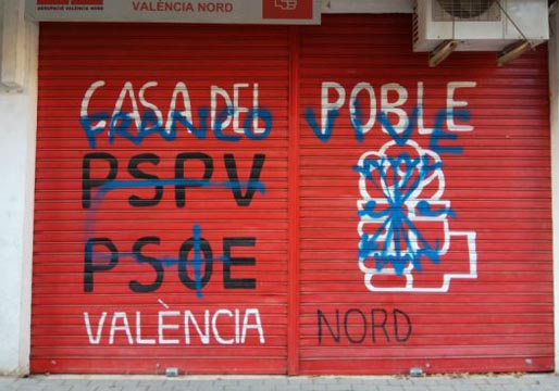 Franquistas atacan una sede socialista