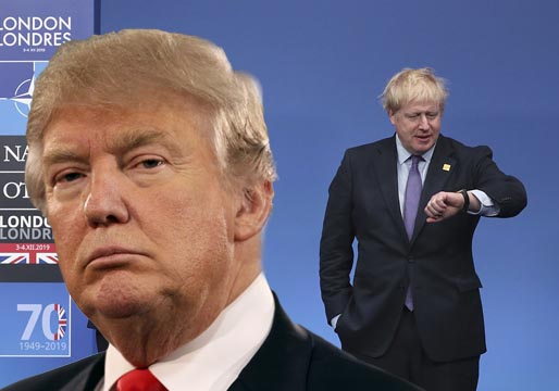 Trump, molesto porque Boris Johnson no quiera fotografiarse con él