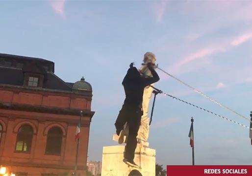 Destruida la estatua de Cristóbal Colón en Baltimore