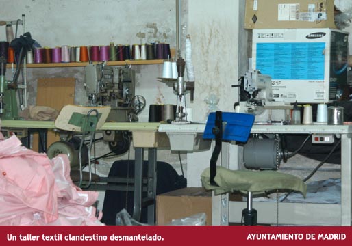 Esclavas en un taller de costura de Madrid