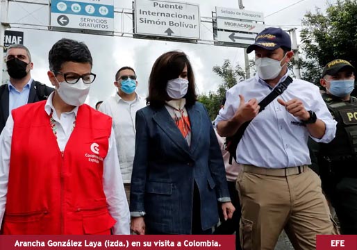 IU tilda de “gran error diplomático” la visita de González Laya a la frontera entre Colombia y Venezuela