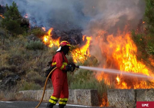 La UME se vuelca en el incendio que devasta Ávila