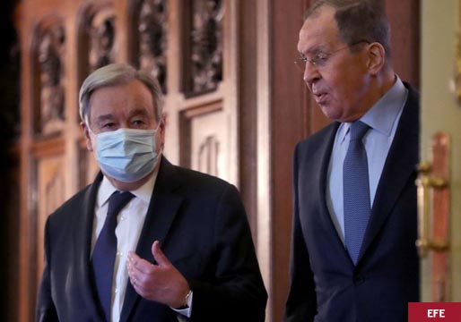 Guterres pide en Moscú “acabar lo antes posible con la guerra”