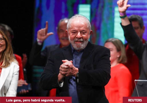 Brasil decidirá el 30 de octubre entre Lula y Bolsonaro