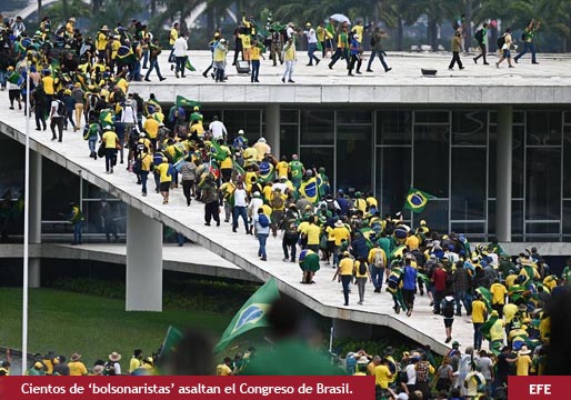 Brasil: bolsonaristas ‘reproducen’ el asalto al Capitolio