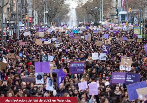 Las manifestaciones por el 8M en España