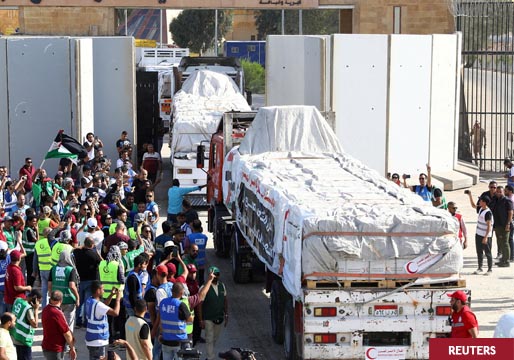 Un tercer envío de ayuda humanitaria entra en Gaza
